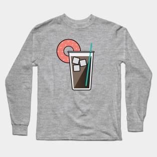 Iced Coffee with a Donut Long Sleeve T-Shirt